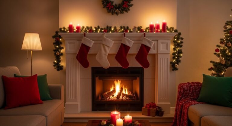 Christmas Decor Ideas for Living Room Fireplaces: Simple & Easy Inspiration