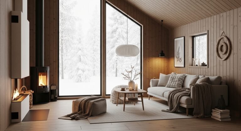 Scandinavian Cabin Interior: Cozy, Minimal, and Nature-Inspired Living