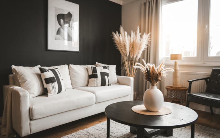 The Black and White Living Room That Made My Small Apartment Feel Like a Design Magazine