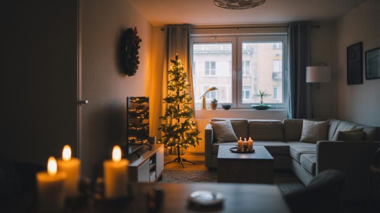 How to Make a Small Apartment Living Room Feel Like Christmas Without Overdoing It