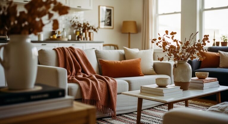 The Apartment Living Room Fall Refresh That Actually Feels Like Autumn (Not a Halloween Store)