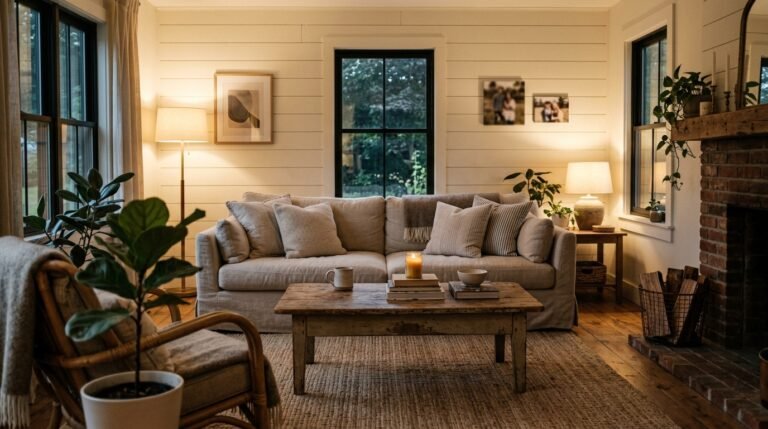 The Modern Farmhouse Living Room That Doesn’t Look Like a Catalog Copy