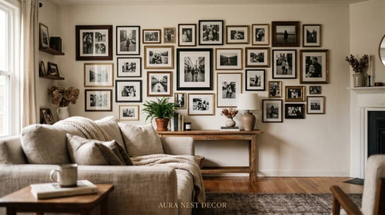 The Black and White Photo Wall That Made My Living Room Look Like It Belonged in a Magazine