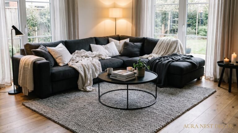 Why Grey, Black, and White Living Rooms Look Even Better When You Break the Rules a Little