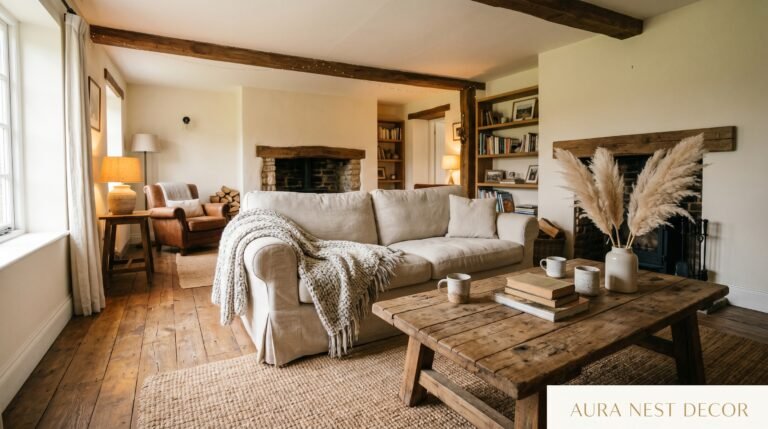 The Rustic Farmhouse Living Room That Actually Feels Lived In (Not Like a Pinterest Board Pretending to Be a Home)