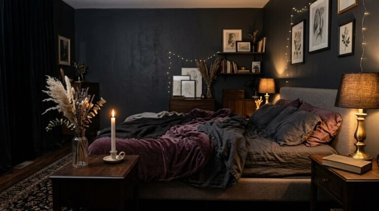 Dark Feminine Bedroom Ideas That Feel Cozy, Not Dramatic