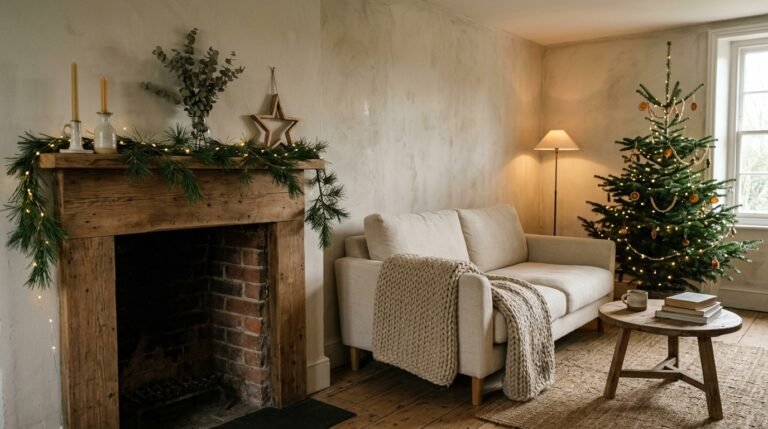 The Rustic Minimalist Christmas Living Room That Actually Looks Good (Not Just “Simple”)