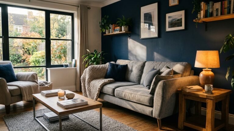 Navy and Grey Living Room Ideas That Actually Look Expensive (Not Cold)