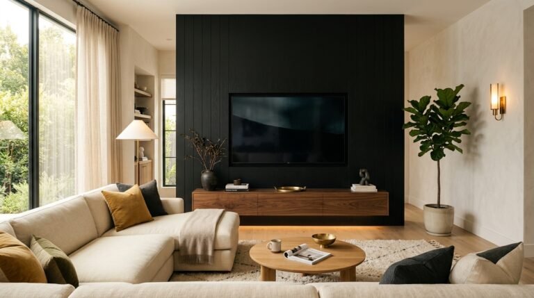 Black TV Wall: 12 Stylish Ideas to Create a Modern and Dramatic Living Room